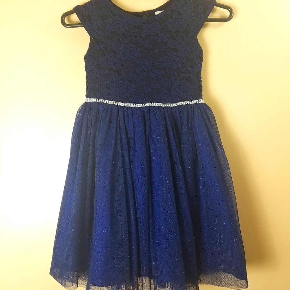 Girls Dress Navy Blue, Sweet Heart Rose Dress